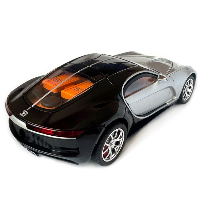 Машинка металева Bugatti Atlantic срібно-чорна АвтоЕксперт 1:24 парогенерація світло звук 20*8,5*5,5 см (GT-70150)