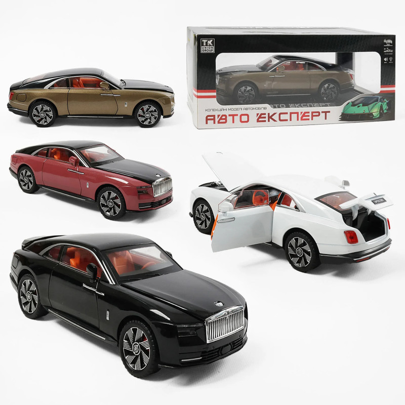 Машинка металева Rolls-Royce Spectre червона 1:24 світло звук відкр двері капот багажник (1416-28)