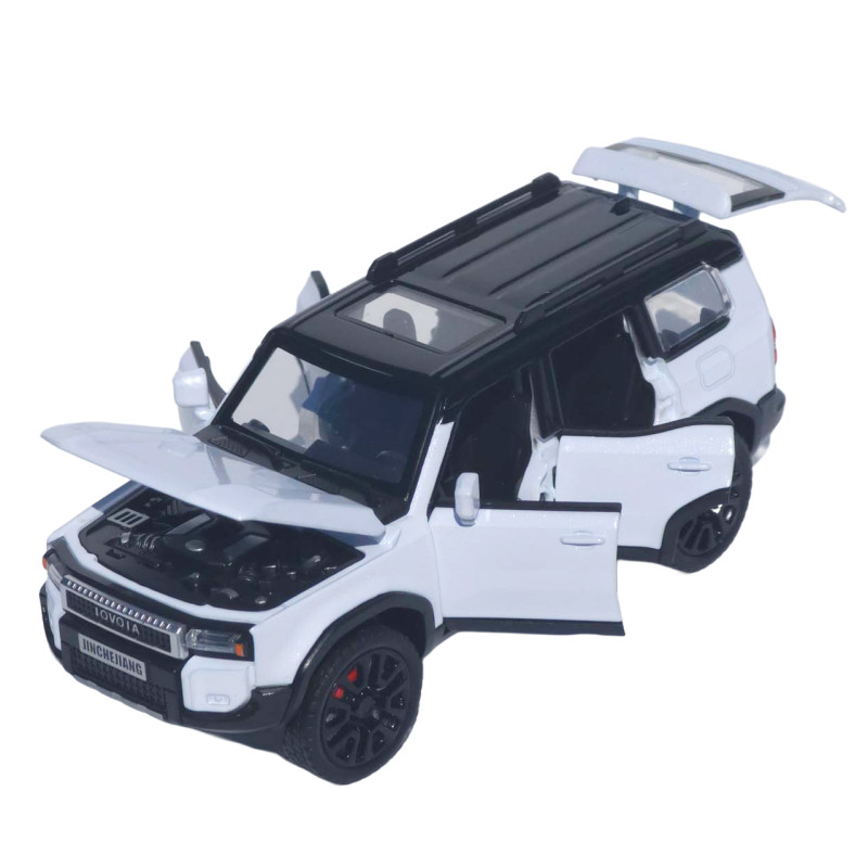 Машинка метал Toyota Land Cruiser Prado 250 АвтоСвіт біла 1:32 звук світло інерція 15*6,5*6 см (AP-2105)