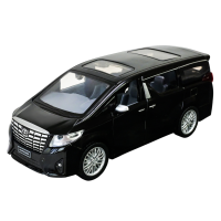 Машинка метал Toyota Alphard Автопром чорна 1:29 світло звук відкр двері 17*6,5*6,5 см (68481)