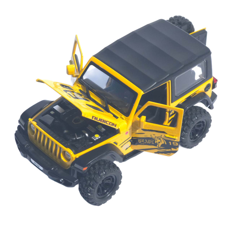 Машинка метал Jeep Wrangler Rubicon АвтоЕксперт жовта 1:32 світло звук інерція 14*6*6 см (LF-05124)