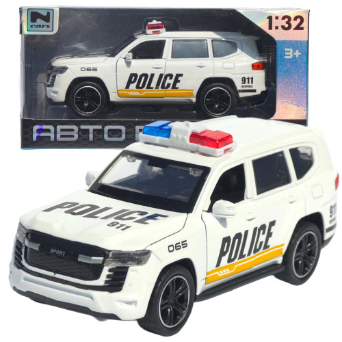 Машинка метал поліція Toyota Land Cruiser 300 АвтоЕксперт біла 1:32 світло звук 14,5*7*6,5 см (MG-94077)