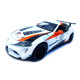 Машинка Toyota GR Supra GT4 Concept біло-оранджева Тойота 1:32 світло звук інерція відч двері баг капот 15*7*4,5см (21423)