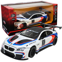 Машинка металева BMW M6 GT3 біла 1:24 світло звук відкр двері капот 20,5*8,5*5,5 см (68255B(A))