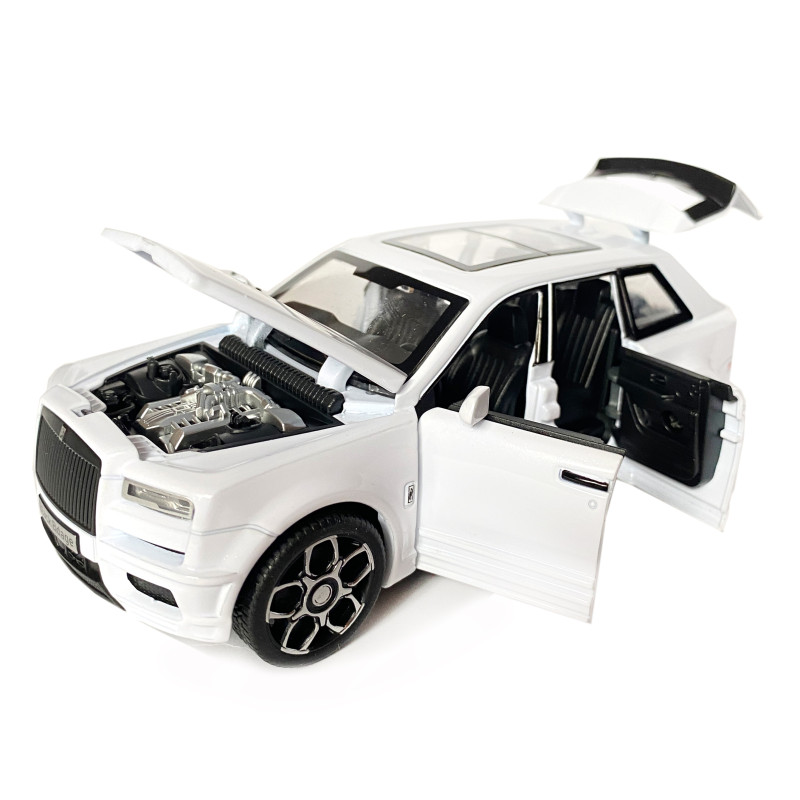 Іграшкова машинка металева Rolls-Royce Ghost BLACK BADGE, ролс ройс, білий, звук, світло, інерція, откр двері, капот, Автоексперт, 1:32,15*8*5,5см (ТК-11056)