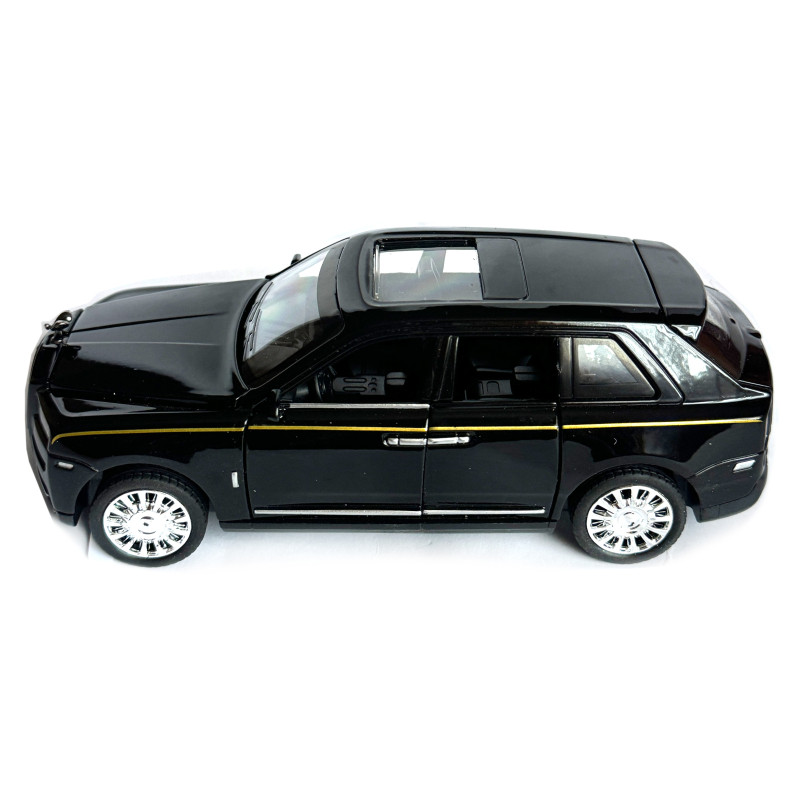 Машинка металева Rolls-Royce Cullinan ролс ройс чорний звук світло інерція відкр люк двері капот багажник 1:32,15*6,5*5,5см (AP-1751)