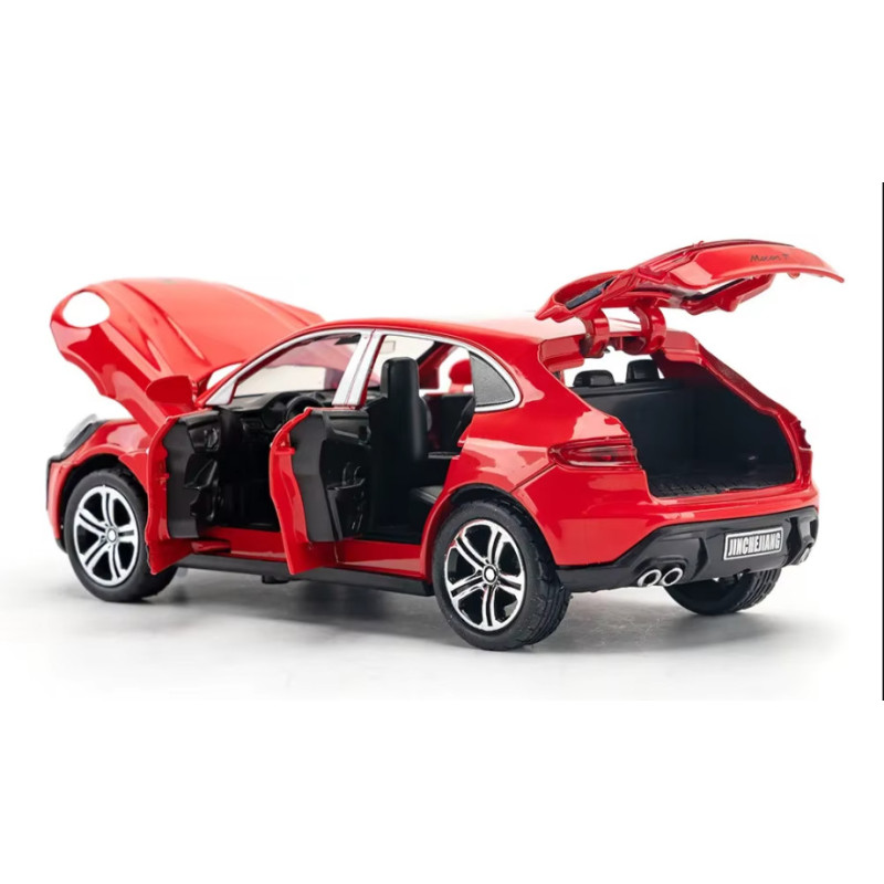 Машинка игровая Porsche Macan «АвтоЕксперт» Порше Макан, металл, красная, подсветка фар, звук, инерция, открываются двери, капот, 16*7*6, 15506