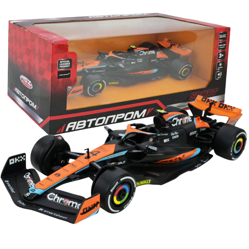 Металева модель боліда McLaren MCL60 2023 Автопром 1:24 світло звук 23*8*4 см (68287A)