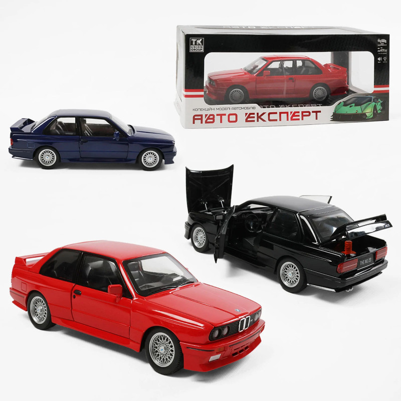 Машинка металева BMW M3 БМВ 1986 біла АвтоЕксперт 1:24 світло звук 20,5*8*5,5 см (1273-27)