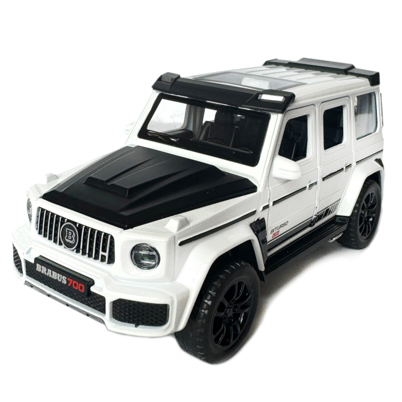 Машинка металева Mercedes-Benz G-Class Brabus 700 мерседес бенс джип білий 1:32 звук світло інерція відкр двері багажник капот гумові колеса 15*6,5*7см (AP-1738)