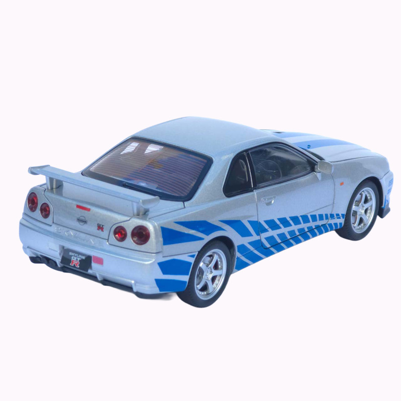 Машинка метал Nissan Skyline GT-R АвтоЕксперт срібляста 1:24 звук світло відкр двері капот багажник (1990-21)