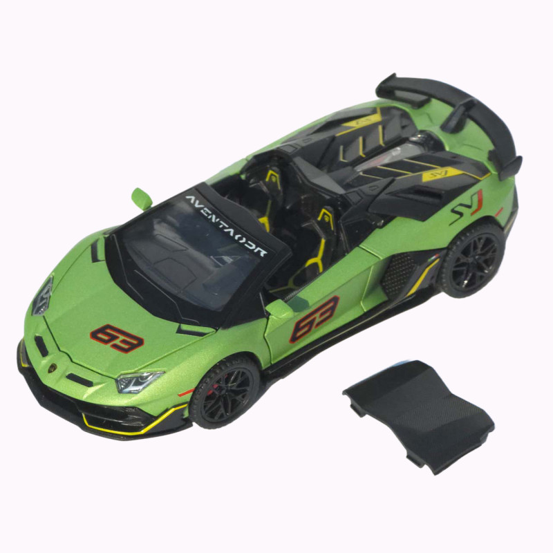 Машинка метал Lamborghini Aventador SVJ АвтоЕксперт зелена 1:32 звук світло 15,5*7*3,8 см (LF-66519)