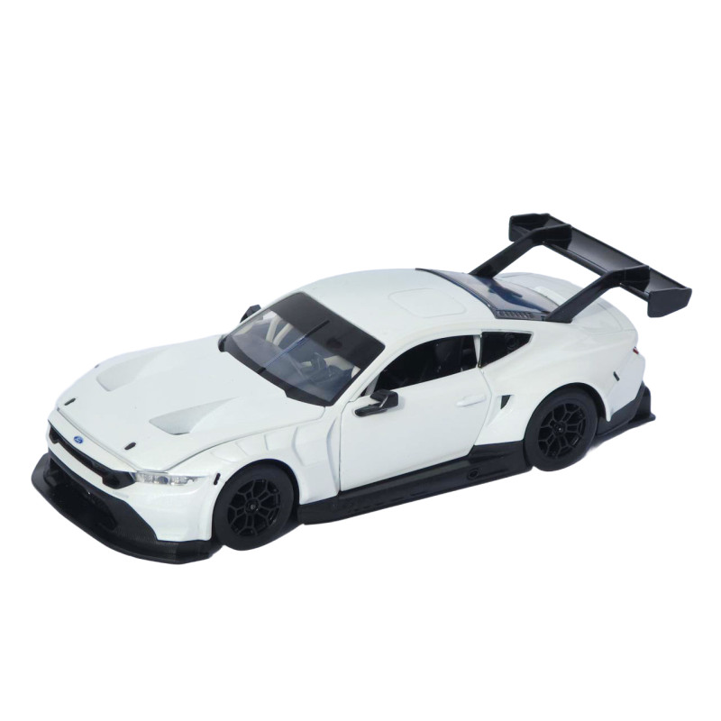 Машинка металева Ford Mustang GT3 біла 1:24 світло звук відкр двері капот 20,5*8,5*5 см (661293)