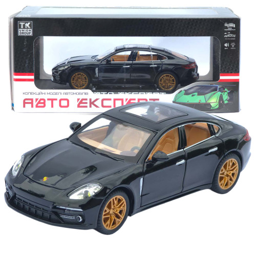 Машинка метал Porsche Panamera АвтоЕксперт чорна 1:24 звук світло інерція 20*7,5*6 см (3120-04)
