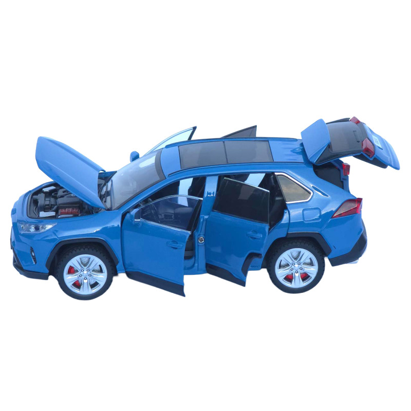Машинка метал Toyota RAV4 АвтоСвіт синя 1:24 світло звук інерція 20*9,5*7,5 см (АР-2008)