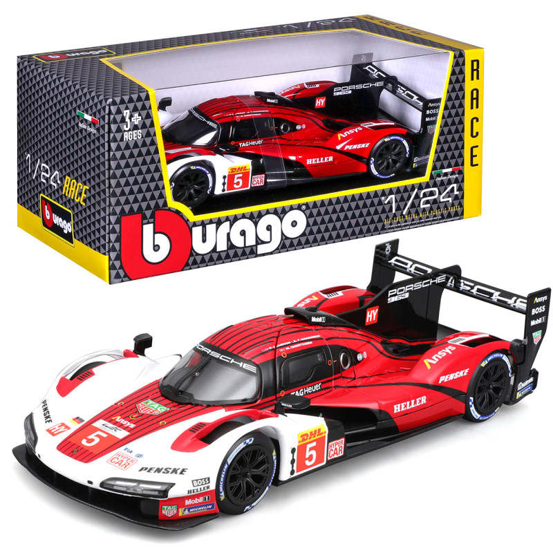 Машинка металева Porsche 963 Порше червона 1:24 відкр двері  21*4*8см (18-28022)