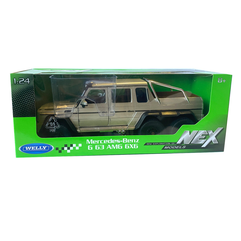 Іграшкова машинка металева WELLY 1:24 MERCEDES-BENZ G63 AMG 6X6, бронза, 23.5*8*8.5см (24061W)