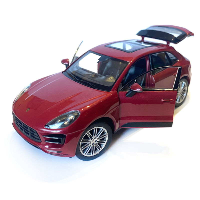 Іграшкова машинка металева WELLY 1:24 PORSCHE MACAN TURBO, порше меган турбо, відкр.двері, багажник, червоний, 19*7.5*7см, ( 24047W)