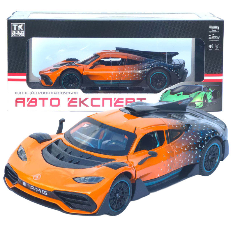 Машинка метал Mercedes-AMG One АвтоЕксперт помаранчева 1:24 звук світло інерція 21*9*5 см (1760-06)