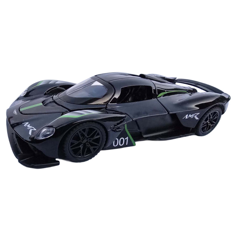 Машинка метал Aston Martin Valkyrie Астон Мартін чорна 1:32 світло звук 16*7,5*4см (31614)