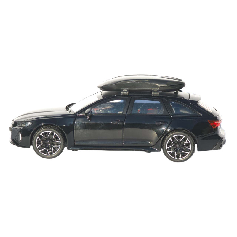 Машинка метал Audi RS6 Avant чорна 1:24 світло звук відкр двері капот багажник (1870-07)