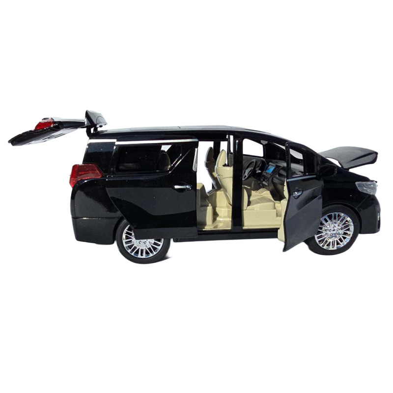 Машинка металева Toyota Alphard чорна 1:24 звук світло інерція відкр двері баг капот 19*7,5*7,5 см (RS-11632)