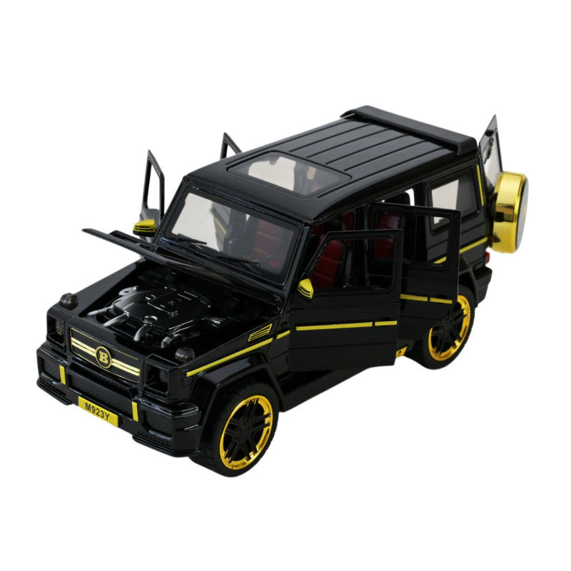 Машинка металл Mercedes-Benz G-Class Brabus черная 1:24 звук свет открыв двери капот багажник (AP7719)