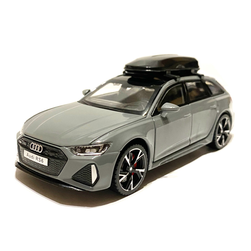 Іграшкова машинка металева Audi RS6, ауді, сіра, звук, світло, відкр двері, багажник, капот, Автоексперт, 1:32, 15*7*5см (97056)