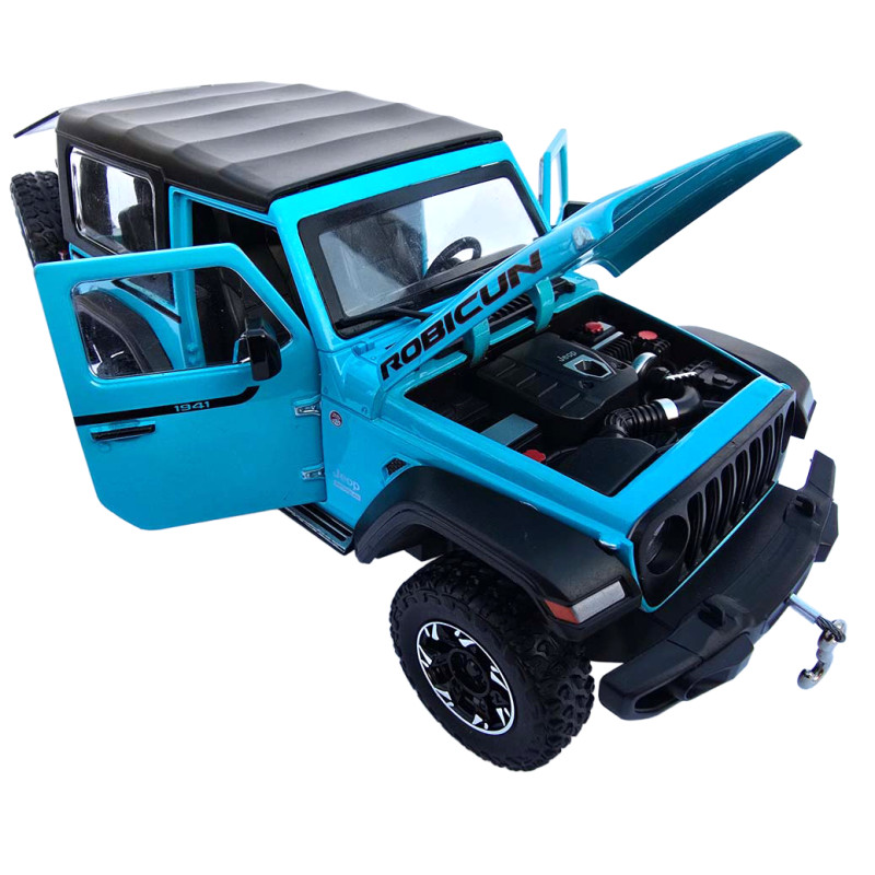 Машинка метал Jeep Wrangler Rubicon джип вранглер блакитний 1:24 світло звук 21,5*8*9см (GT - 94911)
