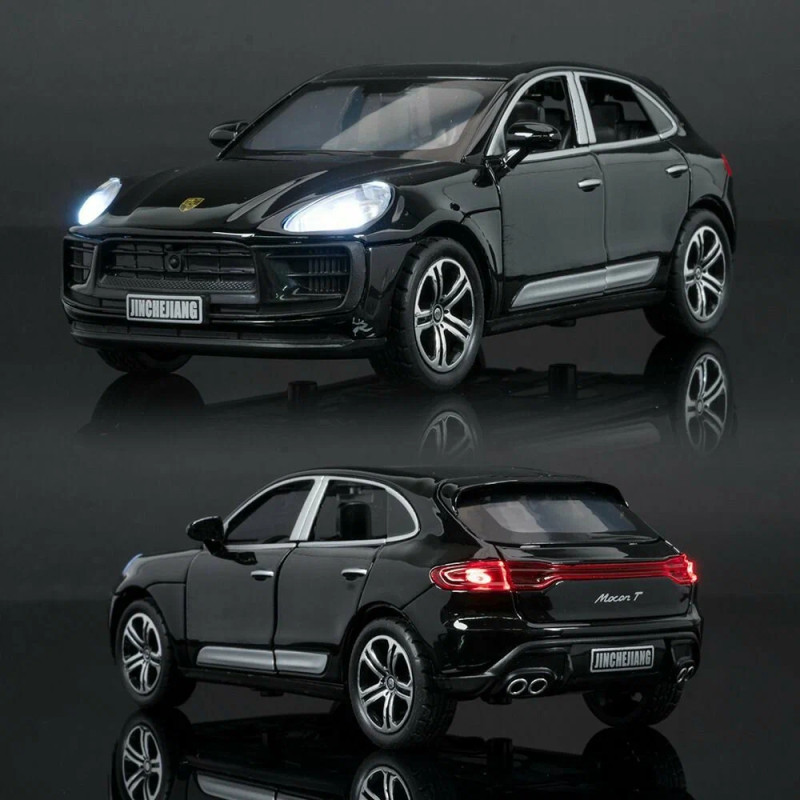Машинка игровая Porsche Macan «АвтоЕксперт» Порше Макан, металл, черная, подсветка фар, звук, инерция, открываются двери, капот, 16*7*6, 15506