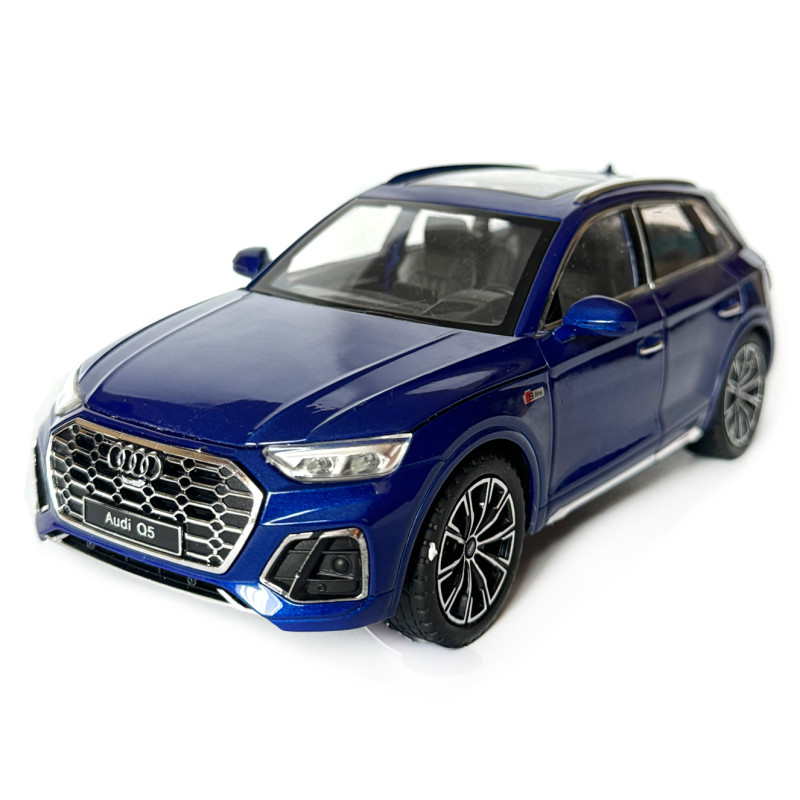 Машинка металева Audi Q5 Ауді синя 1:24 звук світло інерція відкр двері багажник капот гумові колеса 20*8,5*8см (AP-2014)