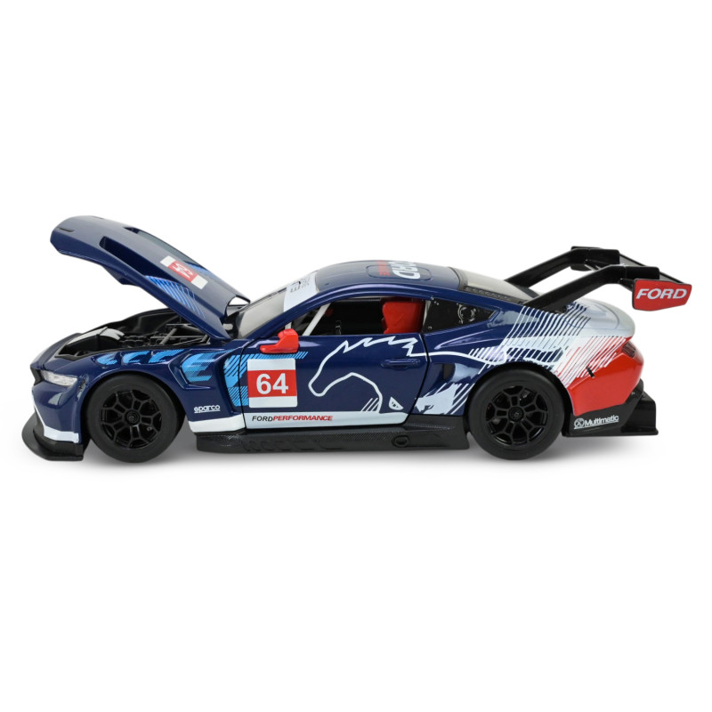 Машинка металева Ford Mustang GT3 синя 1:24 відкриваються двері капот 20,5*8,5*5 см (661293A(B))