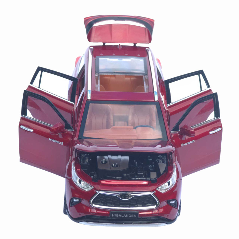 Машинка металл Toyota Highlander АвтоЭксперт бордовая 1:24 свет звук откр двери капот багажник (1980-08)