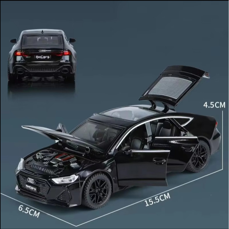 Іграшкова машинка металева Audi RS 7 Sportback (Ауди RS 7 Спортбек) «Автоексперт», чорна, батар., світло, звук, відкр. двері, від 3 р., 15*6*5, (40867)