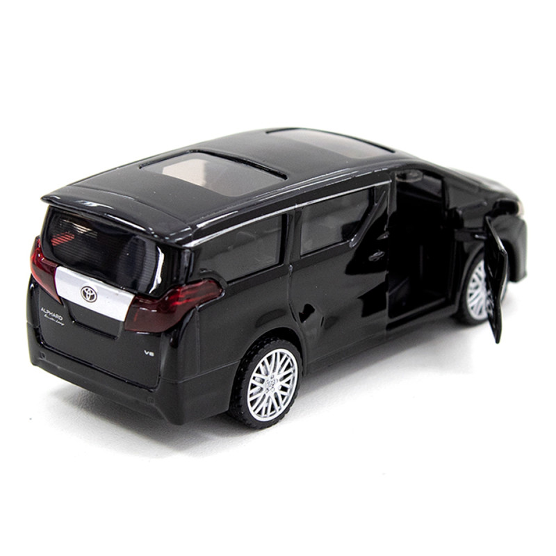 Іграшкова машинка металева TOYOTA ALPHARD, тойота альфард, чорний, відкр двері, інерція, 5*11*4см (250276)