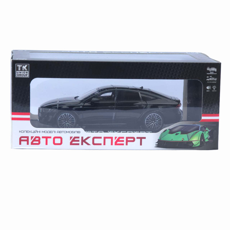 Машинка металева Audi A7 АвтоЕксперт чорна 1:24 звук світло відкр двері капот багажник (1904-17)