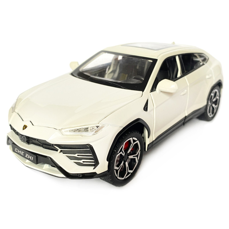 Машинка металева Lamborghini Urus, Ламборгіні Урус, Автоексперт, біла, 1:24,метал, звук,світло,інерція,рухомі елементи, 21*6*8см (GT-06441)