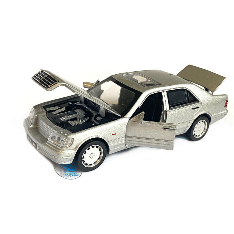 Іграшкова машинка металева Mercedes-Bens W140 (Мерседес-Бенц W140) «АвтоЕксперт», сіра, батар., світло, звук, відкр.двері, інерція, від 3 р., 15*6*5 (LF-43189)