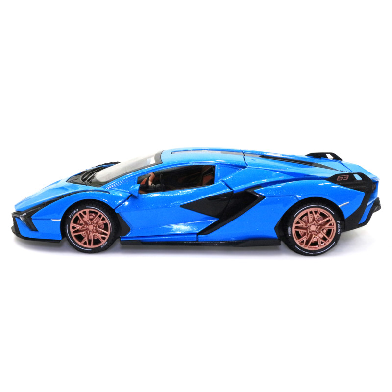 Іграшкова машинка металева Lamborghini Sian «АвтоЕксперт», Ламборджіні Сіан, світло, звук, 20*8*5 см блакитний (GT-1502)