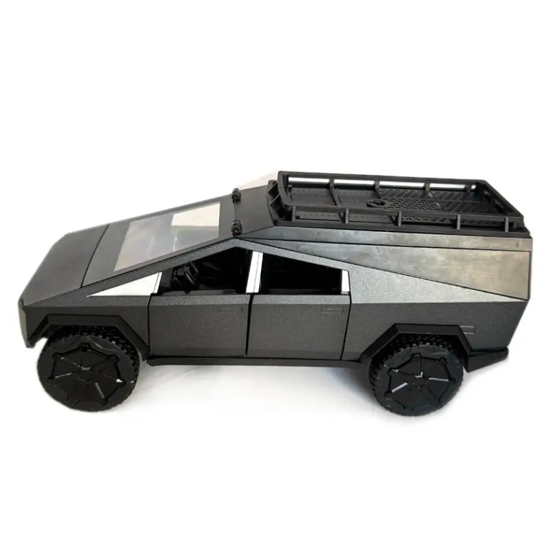 Машинка металл Tesla Cybertruck кемпинг черная Тесла Кибертрак 1:24 с кухней инерция звук свет (AP7727)