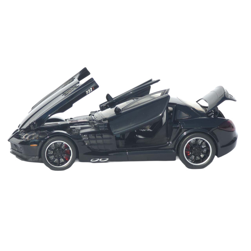 Машинка металл Mercedes-Benz SLR McLaren черная 1:32 свет звук открыв двери капот багаж (TK-31160)