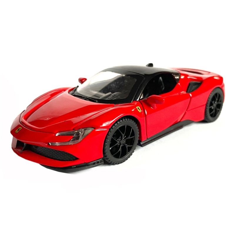 Іграшкова машинка металева Ferrari, Феррарі червона, звук, світло, інерція, откр двері, капот, Автоексперт, 1:32,14,5*7*4см (ТК-19002)