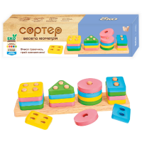 Дерев’яний геометричний сортер Весела геометрія WToys 21,5*6*5,5 см (55722)