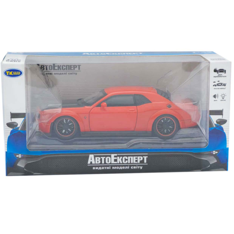 Машинка метал Dodge Challenger SRT Hellcat Redeye червона 1:32 світло звук інерція 15*6,5*4 см (TK-12200)