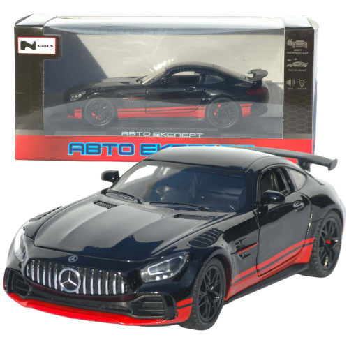 Машинка метал Mercedes-Benz AMG GT R АвтоЕксперт чорна з червоним 1:32 звук світло інерція (LF-99081)