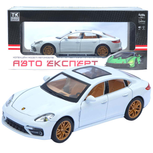 Машинка метал Porsche Panamera АвтоЕксперт біла 1:24 звук світло інерція 20*7,5*6 см (3120-04)