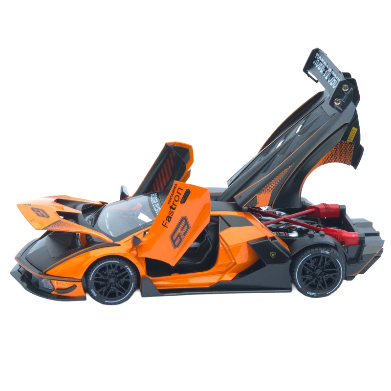 Машинка метал Lamborghini Essenza SCV12 помаранчева 1:24 звук світло відчин двері капот багажник (1650-05)