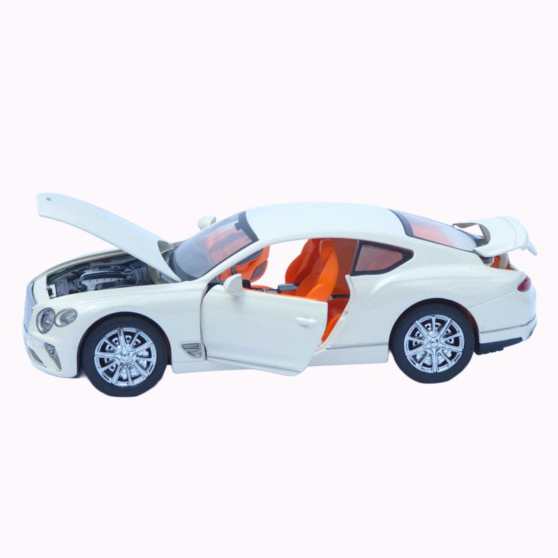 Машинка метал Bentley Continental GT АвтоЕксперт біла 1:24 звук світло відкр двері капот багажник (RS-93415)