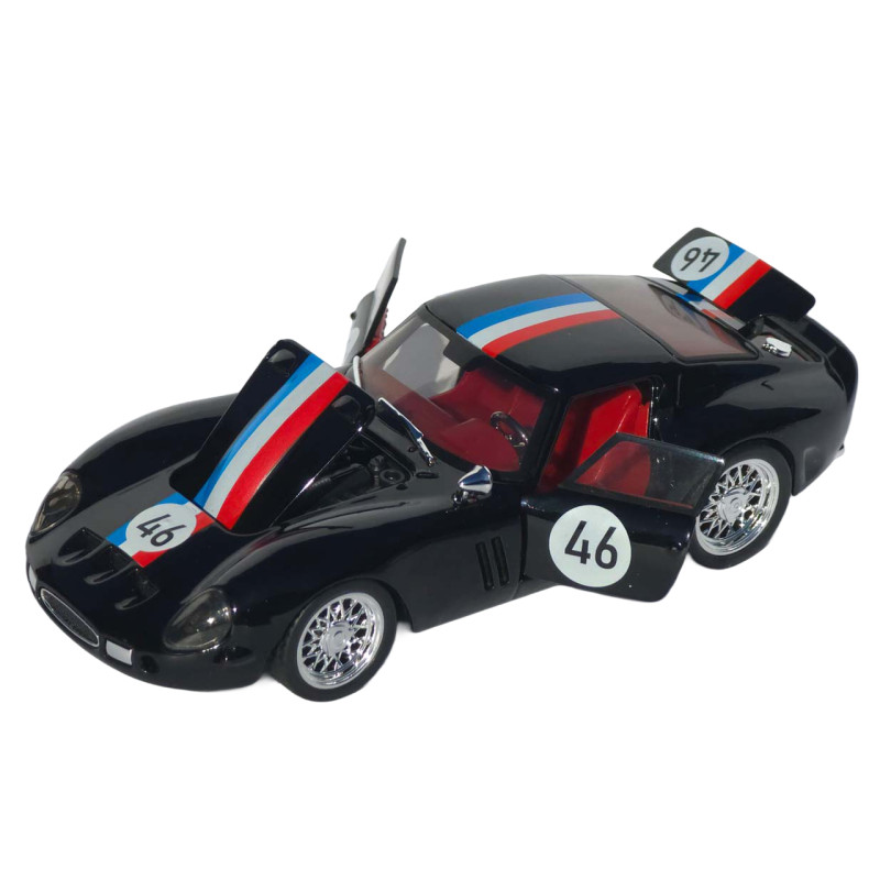 Машинка металл Ferrari 250 GTO черная 1:32 свет звук инерция откр дверь капот багажник (TK-42580)