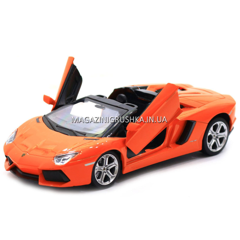 Машинка іграшкова Автопром «Lamborghini avendador roadster», 18 см, світло, звук, помаранчевий (68274A)